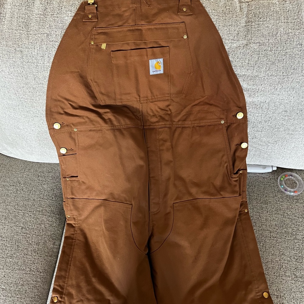 Carhartt Firm Duck Insulated Bib Overall in Brown